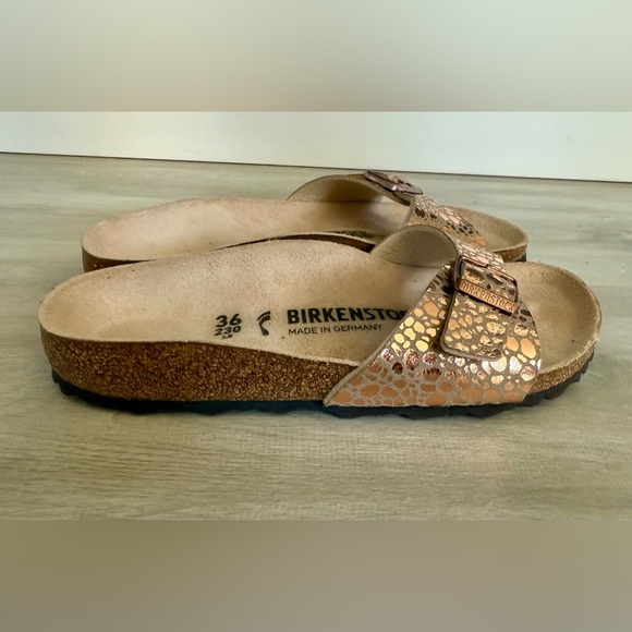 Birkenstock Pink Croc Metallic Slip On Sandal Sz 36 Us 5-5.5 - Picture 5 of 9